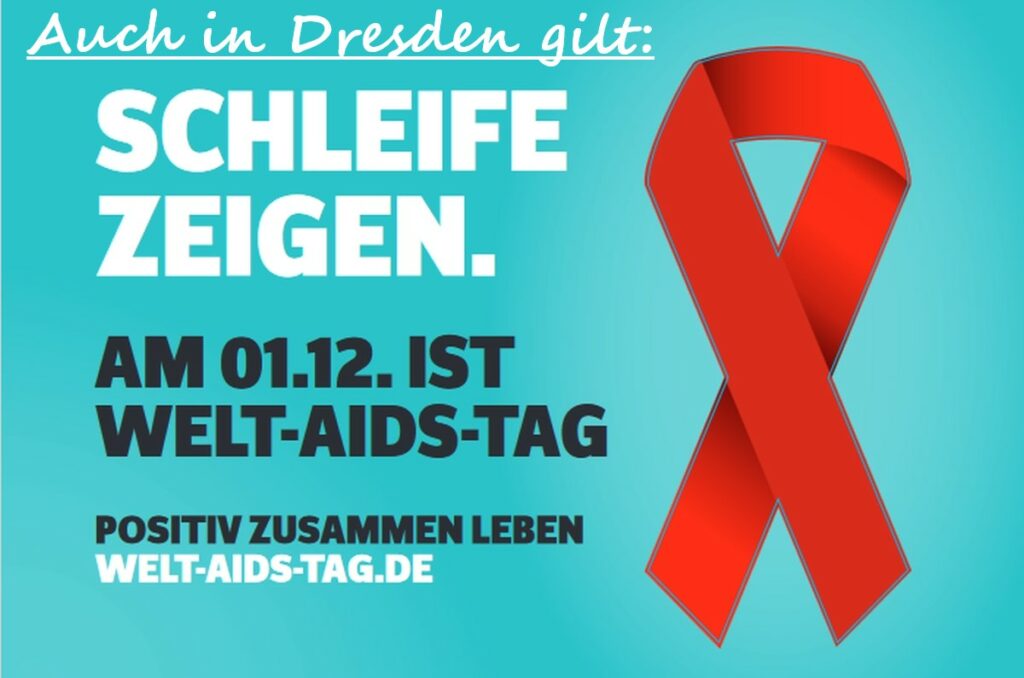 Dresden zeigt Schleifen zum Welt-Aids-Tag