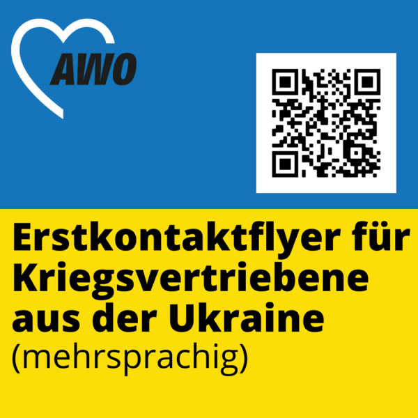 Erstkontaktflyer für Kriegsvertriebene aus der Ukraine