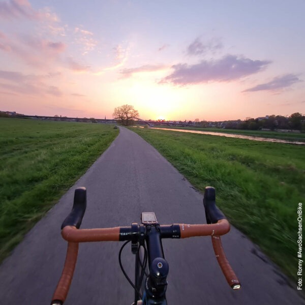 Sonnenuntergang auf dem Elberadweg