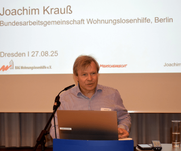 Jochachim Krauß auf dem Liga Fachtag Wohnungslosenhilfe