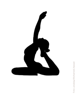 Eine Grafik wie eine Frau Yoga macht