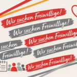 Wir suchen Freiwillige Banner