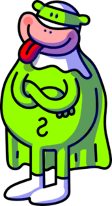 Bunti Kuh im Superman Kostüm