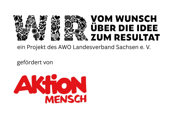 Logo Projekt WIR und Förder Logo Aktions Mensch Banner