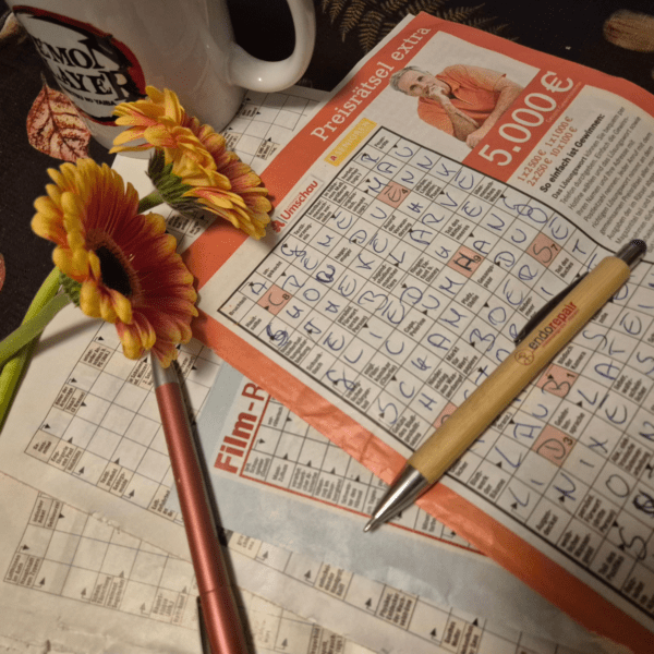 Wohlfühllabor_Kreuzworträtsel mit Blumen